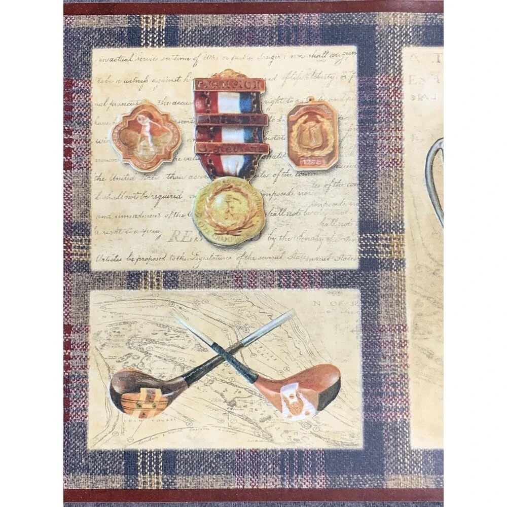 Vintage Chesapeake Golf History Wallpaper Border 3 count